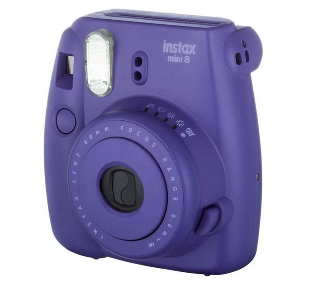 FujiFilm Instax Mini 8 Polaroid Camera Grape Purple Instant Film Handheld Retro